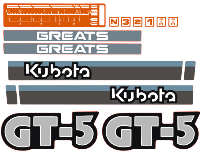 Motorkap sticker Kubota GT5