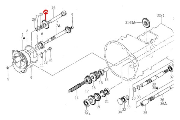 Tandwiel t.b.v. achteruit Iseki TE4270 - Afbeelding 6