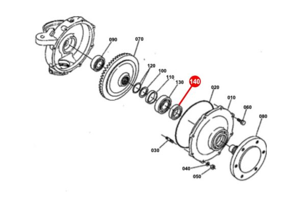 Steekas keerring 4WD / PTO as keerring Kubota L, L1, M-types - Afbeelding 5