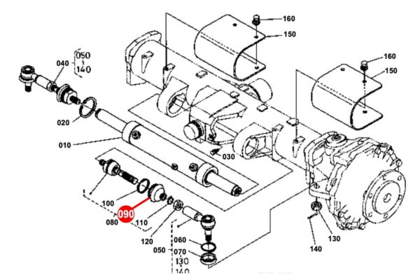 Afdichtrubber stuurcilinder Kubota L, M, ME, M, ST, STV, STW-types - Afbeelding 2