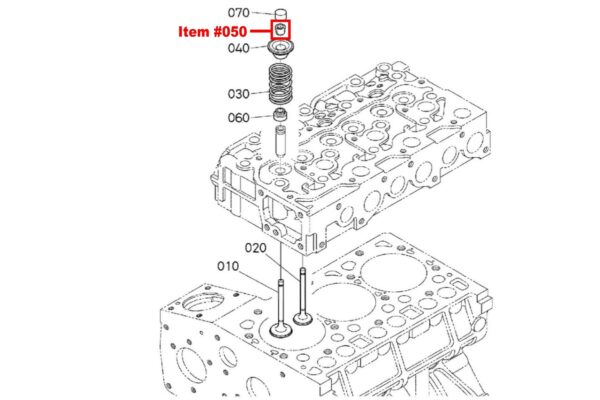 Klepspie set Kubota D1301, D1403, D1462, D1463, D1503, D1703, D1803, ER800-900, GH400, RD95, RD105, RD110, RD115, V1502, V1512, V1702, V1902, V1903, V2003, V2203, V2403, V3300, F2202, F2402, F2503, F2803, Z650, Z751, Z851, - Afbeelding 2