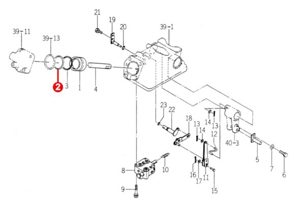O-ring Hefcilinder Iseki TE, TF, TM, TS, TU-Types, 2120, 2125, 3015, 3020, Bolens G212, G214, Massey Ferguson 1205, 1215, - Afbeelding 4
