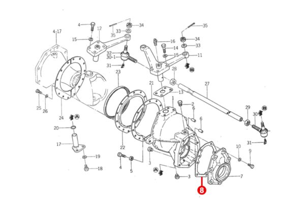 Pakking eindaandrijving vooras Iseki TX, Bolens G154, G174, H152, H174, Massey Ferguson 1120, White FB21 - Afbeelding 2