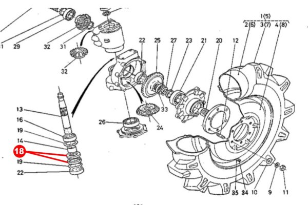 Fuseekeerring Kubota L185, L245, L1501, L1511, L1801, L2201, Zen Noh, - Afbeelding 5
