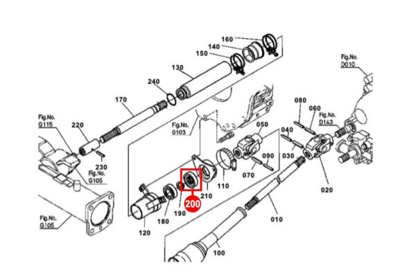 Keerring 4WD aandrijfas Kubota B-types - Afbeelding 6