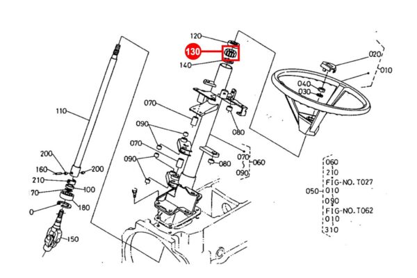 Rubber t.b.v. stuurkolom Kubota L1, L-Types - Afbeelding 4