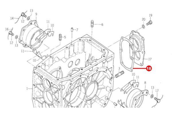 Pakking aftakas deksel Iseki TE3210, Bolens G212, G214 - Afbeelding 2