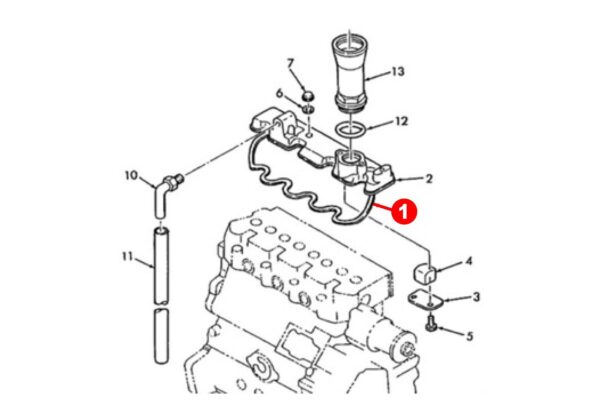 Klepdekselpakking (bovenste) Shibaura N844, N844T, Perkins 104-19, 104-22, 404C-22, Caterpillar 3014, 3024, - Afbeelding 3
