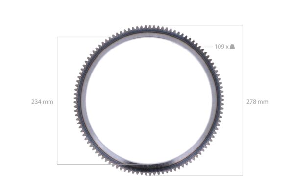 Starterkrans Z=109 Shibaura J744, N843, Perkins 103, 403, Caterpillar C1.1, C2.2, 3013, 3013C, 3014, - Afbeelding 2