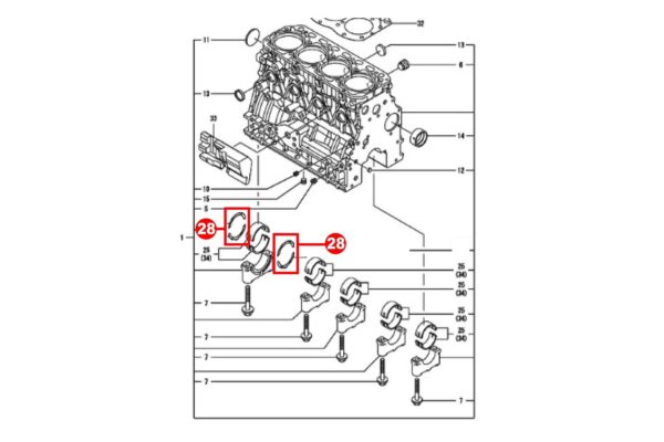 Axiaallager STD Yanmar 3TNE84/88, 3TNV84/88, 4TNE84/88, 4TNV84/88, TK482, TK486, Marine, Komatsu, - Afbeelding 2