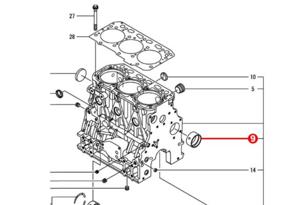 Nokkenaslager STD Yanmar 3TN75/78/82/84, 3TNB80/82/84, 3TNC78/80/88, 3TNE78/82/84/88, 3TNS84, 3TNV82/84/86/88, 4TN82/84, 4TNA78, 4TNC88, 4TNE84/88, 4TNV84/86/88, - Afbeelding 3
