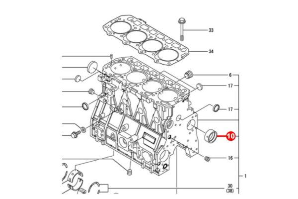 Nokkenaslager STD Yanmar 4TNE92, 4TNE94, 4TNE98, 4TNV94, 4TNV98, Komatsu 4D92, 4D94, 4D98, S4D94E, - Afbeelding 3