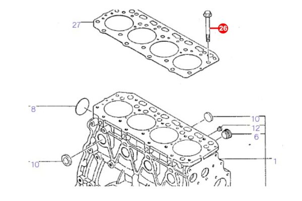 Cilinderkopbout Yanmar - Afbeelding 3