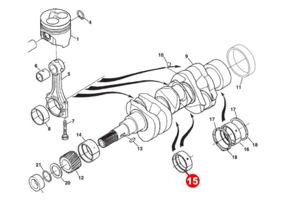 Krukaslager STD Kubota D600, D640, D650, D662, D722, D750, D782, D850, D902, D950, V1100, V1200, Z400, Z402, Z430, Z482, Z500, ZB500, Z600, ZB600, Z602, - Afbeelding 4