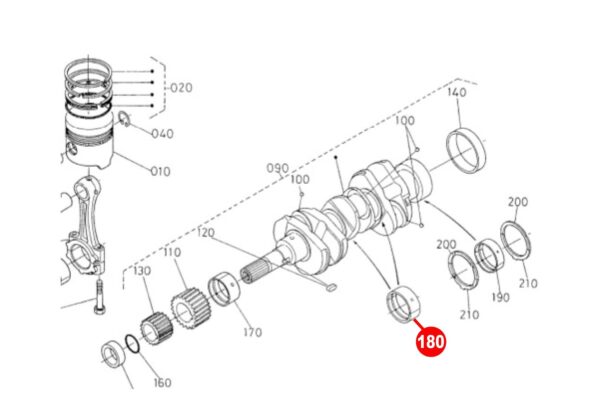 Krukaslager STD Kubota D905, D1005, D1105, D1305, V1305, V1405, V1505,  WG1605, - Afbeelding 4
