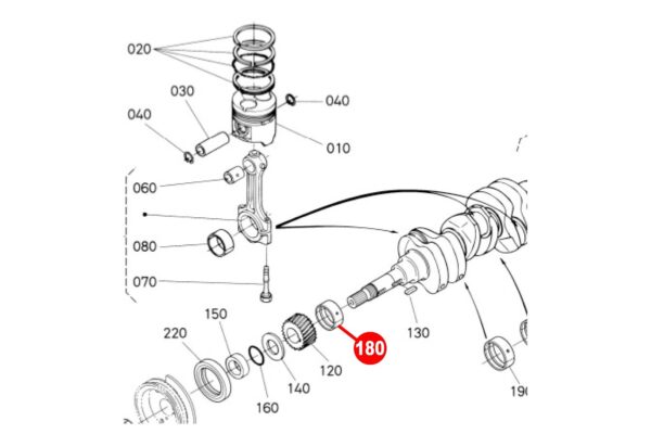Krukaslager (voorste) STD 52mm Kubota DIV. 2, 3, 4, 5, 6 Cilinder motortypes - Afbeelding 4