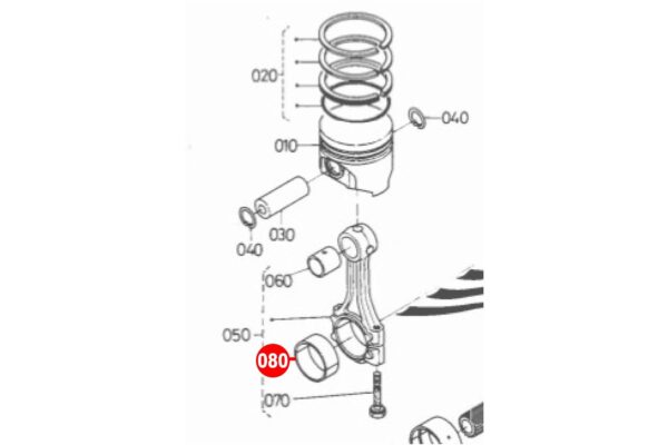 Drijfstanglagerset STD Kubota D600, D602, D640, D662, D722, D782, D902, - Afbeelding 2