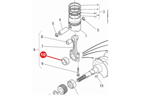 Drijfstanglagerset STD Kubota D650, D750, D850, D950, - Afbeelding 3