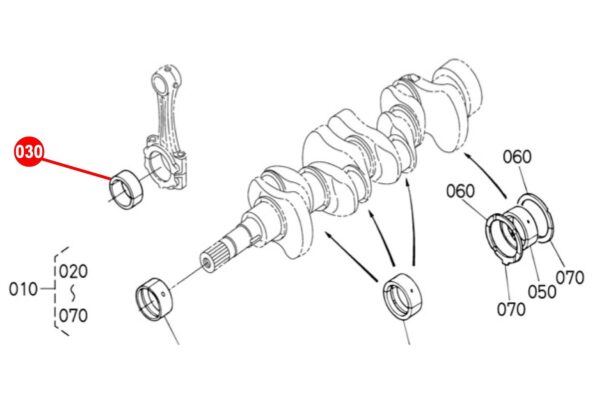 Drijfstanglagerset STD Kubota D905, D1005, D1105, D1305, - Afbeelding 3