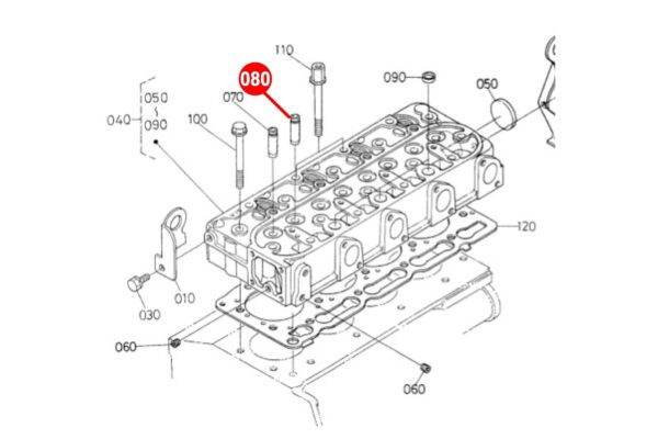 Klepgeleider (uitlaat) Kubota D905, D1105, D1105, E75N, E75NB3, EA300, V3300, - Afbeelding 5