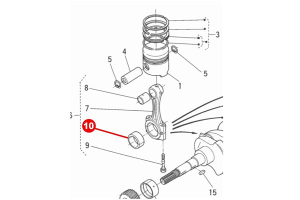 Drijfstanglagerset STD Kubota V1100, V1200, - Afbeelding 3