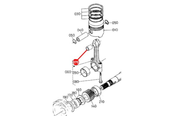 Pistonpenlager STD Kubota D1100, D1101, D1102, D1301, D1302(IDI), D1402(IDI), DH1100, DH1101, DM1102, S2200, S2600, S2800, V1501, V1502, V1701, V1702, V1902, Z650, Z750, Z751, Z851, - Afbeelding 3