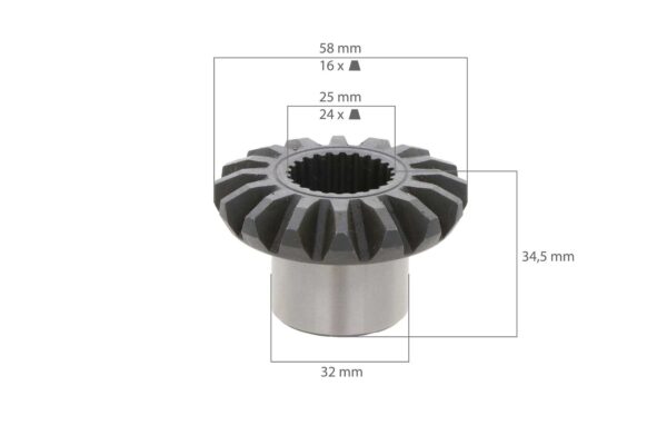 Tandwiel vooras Yanmar YM1601, YM1610, YM1702, YM1720 - Afbeelding 2