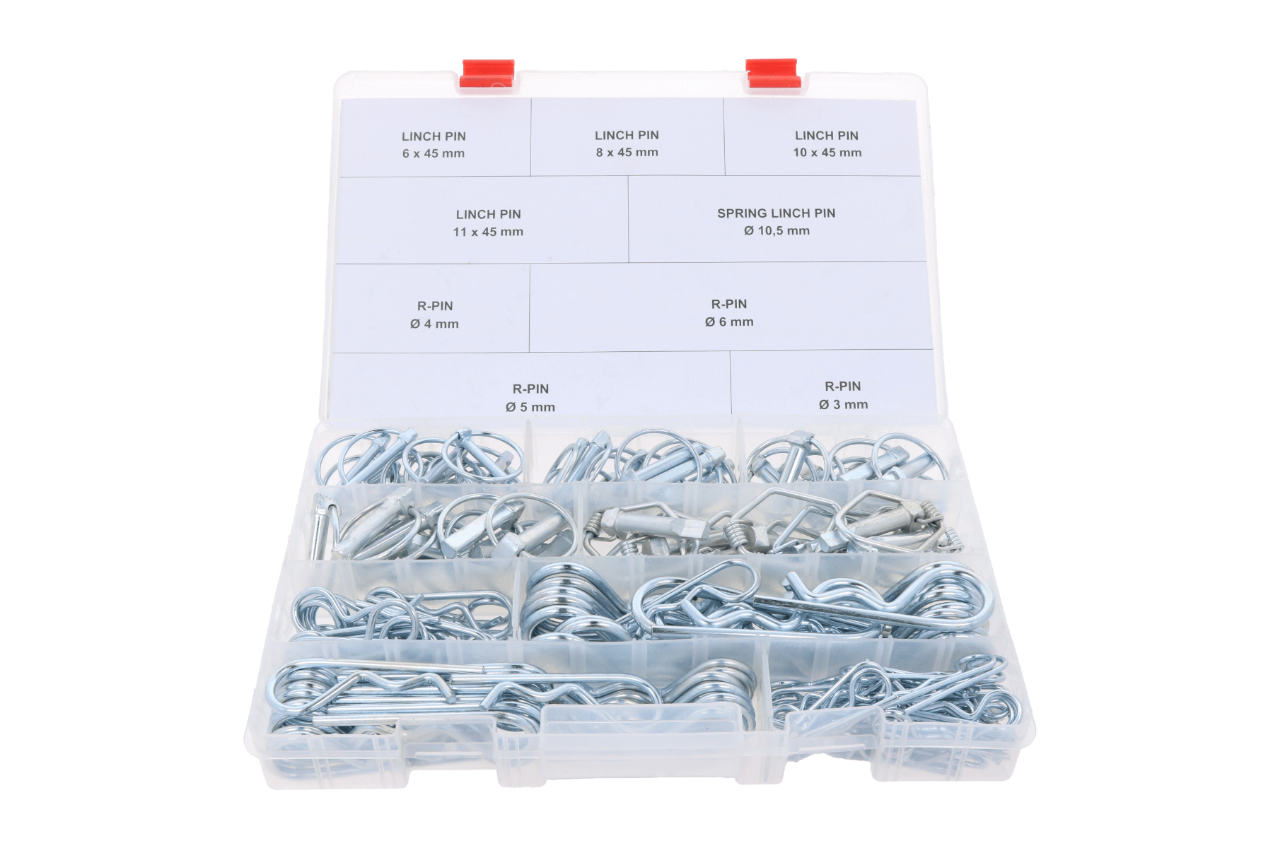 Assortiment doos 165 R-clips en linch pennen