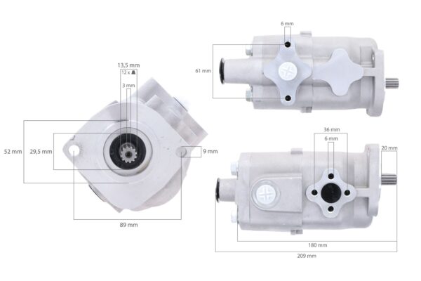 Hydrauliek / stuurpomp Kubota GL-, L-Types, Hinomoto NX-Types, - Afbeelding 2