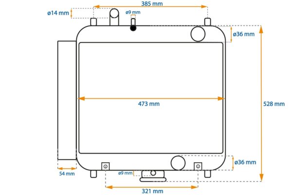 Radiateur Type 2 Kubota GL-, L-Types, Hinomoto / Hitachi NX-Types, - Afbeelding 8