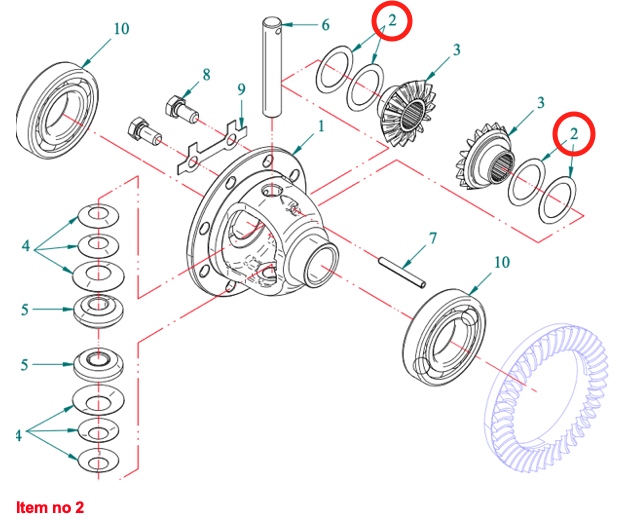 Shimm Ø31xØ42x0.5mm Differentieel 4WD Captain, Startrac, Agritech, Antonio Carraro, Etc.,