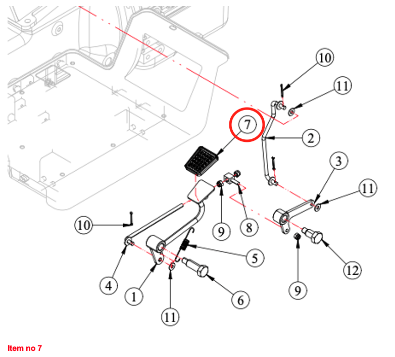 Rubber voetgas / differentieelpedaal Captain, Startrac, Antonio Carraro, Agritech, Etc.,