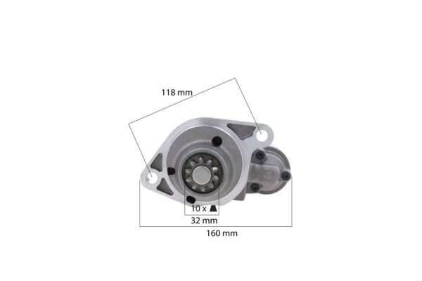 Startmotor 12V 2,0Kw T=10 Captain, Startrac, Antonio Carraro, Mitsubishi S3L, S3L2 - Afbeelding 6