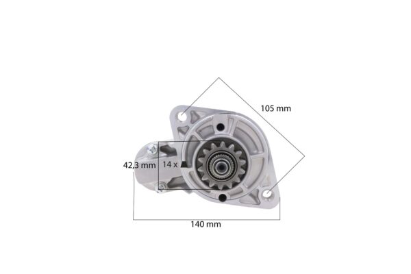 Startmotor 12V 1.7Kw Z=14 Mitsubishi MVL3E, L3E, Captain, Startrac, Antonio Carraro, Vetus, Sole, Etc., - Afbeelding 4