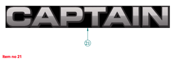 Plakletter 3D voor motorkap Captain, - Afbeelding 2