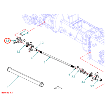 Gaffel 4WD aandrijfas Captain 273, Startrac 273, 