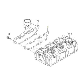 Inlaatpakking Iseki / Isuzu E3CC, E3CD, E3CE, E3CF, E3CG, Massey Ferguson, Mitsubishi, Agco Challenger