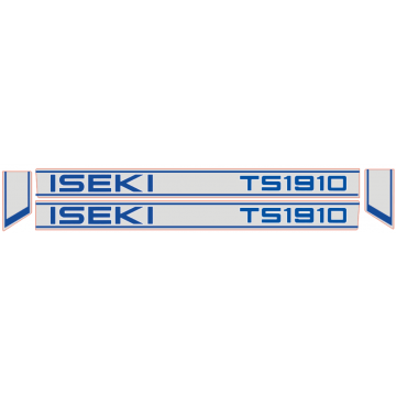 Motorkap stickerset Iseki TS1910 blauw-wit